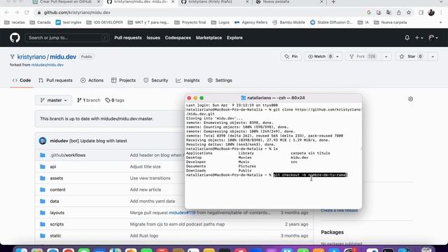CÓMO HACER UN PULL REQUEST EN GITHUB con MAC 2023 + Ejercicio para que practiques al final смотреть онлайн