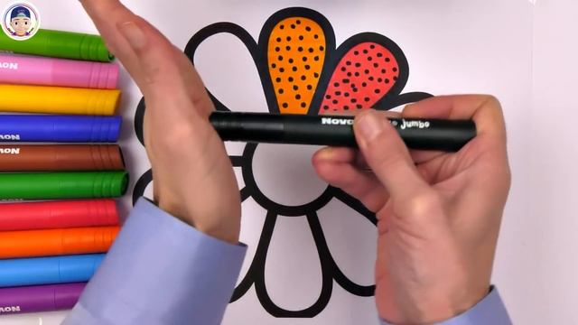 ( Flowers ) Big Daisy  Marker Pen Coloring Pages / Akn Kids House
