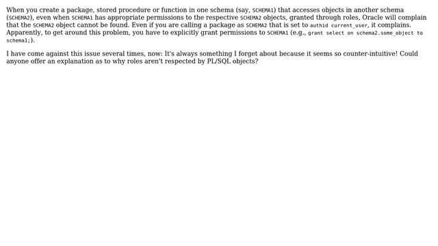 Databases: Oracle Packages, Procedures and Functions Not Respecting Roles смотреть онлайн