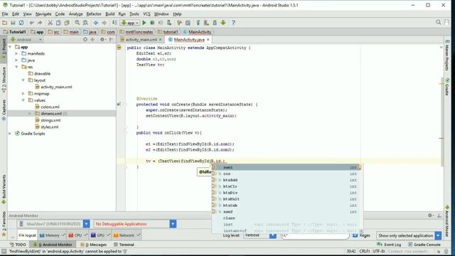 Part 2 Android Studio Java program for android calculator смотреть онлайн