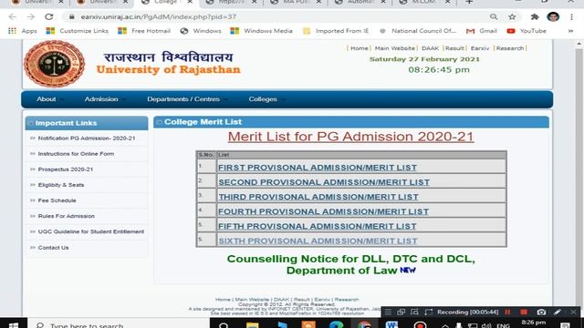 RAJASTHAN UNIVERSITY/UOR MAIN EXAM 2020 RESULT | UOR PG ADMISSION 2020-21 MERIT LIST | UOR ONLINE смотреть онлайн