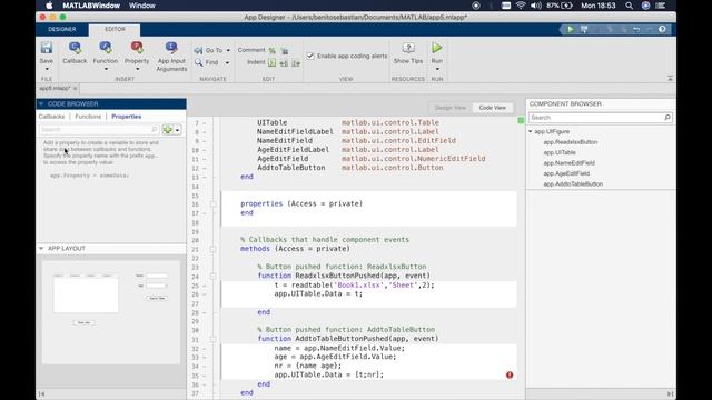 MATLAB AppDesigner | Tutorial 17 | Using properties to add data to table смотреть онлайн