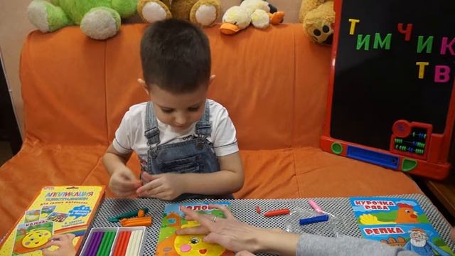 Аппликация Пластилином. КОЛОБОК) Knete Bild Kit "Kolobok" смотреть онлайн