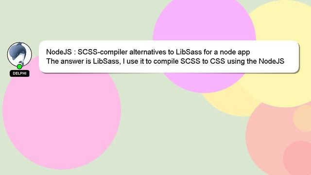 NodeJS : SCSS-compiler alternatives to LibSass for a node app смотреть онлайн