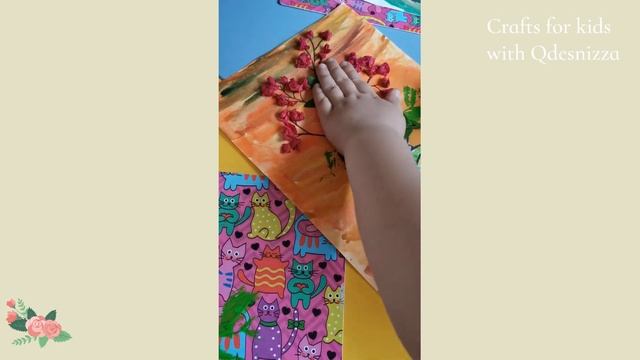 Рябина. Аппликация + рисование. Поделки для детей с Qdesnizza.