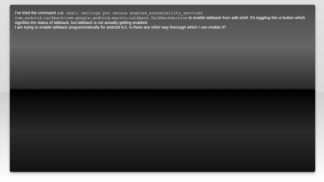 Talkback is not getting enabled through adb shell смотреть онлайн