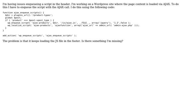 Wordpress: Enqueue script in header смотреть онлайн