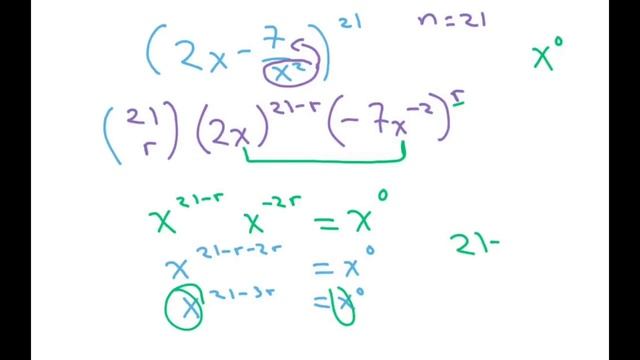 Find The Constant Term in The Binomial Expansion Of (2x-7/x^2)^21 смотреть онлайн