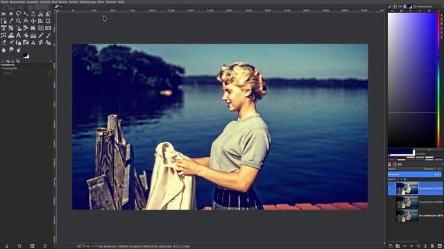 Gimp 2.10.6 Tutorial – Vintage-Retro-Effekt смотреть онлайн