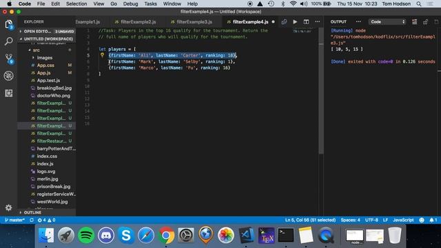 JS Workshop - Array filter - Tom Hodson смотреть онлайн