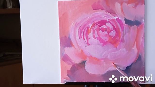 Pittura ad acrilico per principianti, peonia. Жиаопись акрилом для начинающих.Рисуем пион. смотреть онлайн