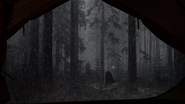 모닥불과 텐트에 비 | 1시간 숙면을 위한 편안한 빗소리 ?️ смотреть онлайн