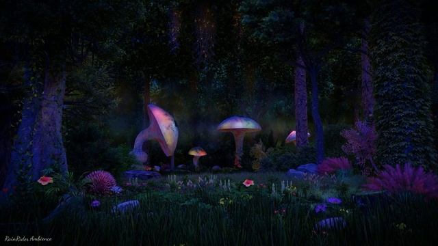 Enchanted Forest Night Ambience ✨?? Mystical Atmosphere, Calming Nature Sounds & Occasional Rain.