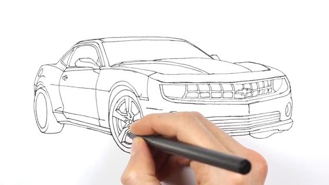 Bumblebee Chevrolet Camaro Drawing And Coloring | Bumblebee Chevrolet Camaro Çizim Ve Boyama