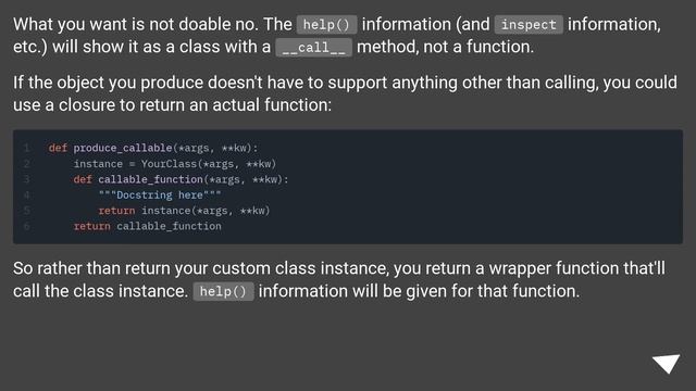 Is there a way to define the docstring for a python object that defines __call__? смотреть онлайн