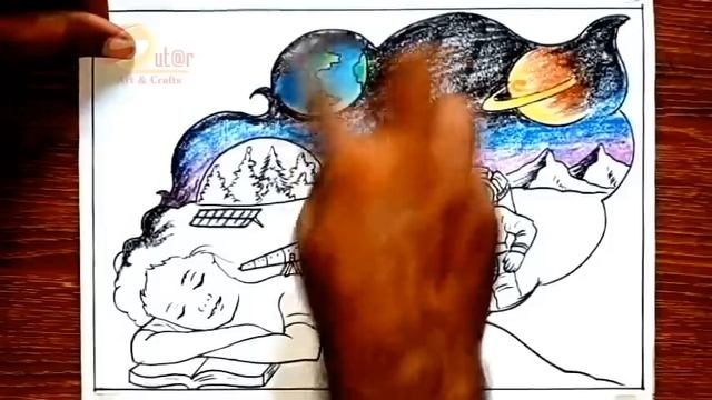 Space and Sustainability | My Dream Drawing | World Space Week Painting | Creative Art смотреть онлайн
