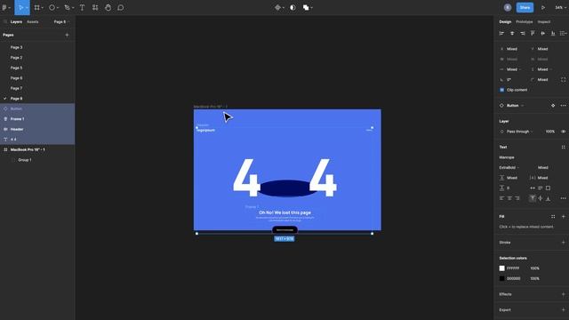 404 page loop animation in Figma Tutorial смотреть онлайн