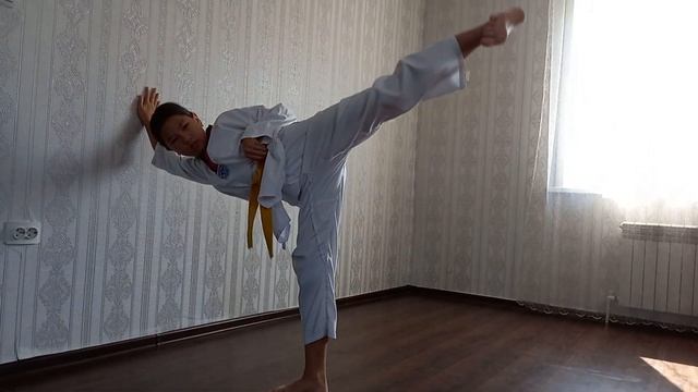 ТАЕКВОНДО | TAEKWONDO домашняя тренировка, растяжка отработка техники ударов ногами смотреть онлайн