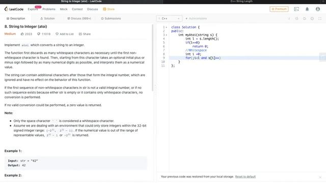 C++|| LeetCode String to Integer | Atoi | Facebook Interview || HINDI || GFG || O(String length) смотреть онлайн