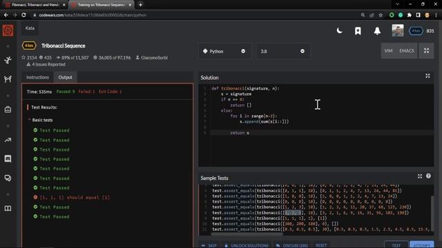 Python Codewars Challenges #1 - Tribonacci Sequence 6kyu смотреть онлайн