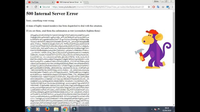 500 Internal Server Error -monkey- حل مشكلة يوتوب смотреть онлайн