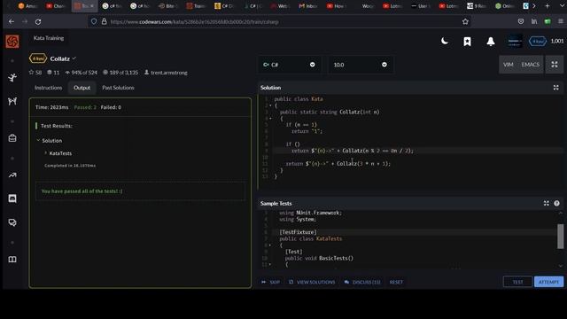 Code Wars C# 6 kyu: Collatz смотреть онлайн