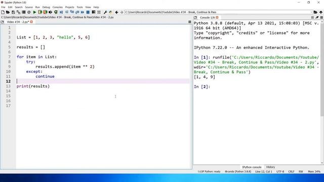 Python Tutorial #34 - Break, Continue & Pass смотреть онлайн