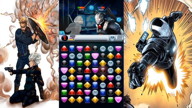 MarvelPuzzleQuest: (Crash Of The Titans #25) Black Widow V.S War Machine смотреть онлайн
