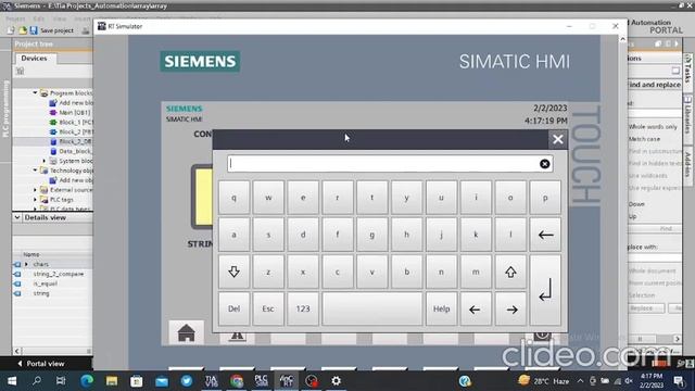 converting string to an array of char and compare 2 strings program in SCL on siemens s7-1200 смотреть онлайн