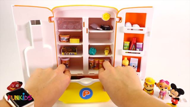 Paw Patrol & Mickey Mouse Learn Food Names with Pororo Refrigerator смотреть онлайн