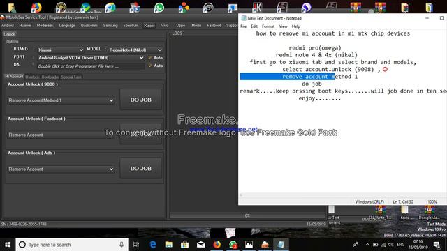 how to remove mi account in mi mtk chip with mobile sea service tool смотреть онлайн