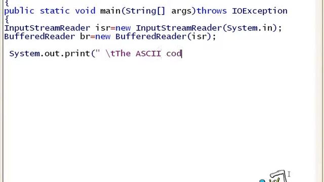 30 Java Program to get character by entring ascii code смотреть онлайн