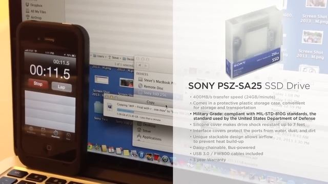 Sony Portable Storage SSD Speed Test (PSZ-SA25) смотреть онлайн