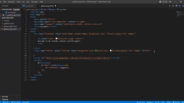 #how to do show and hide DIV Element with single button Using JQUERY #JQUERY #GainThroughIT смотреть онлайн