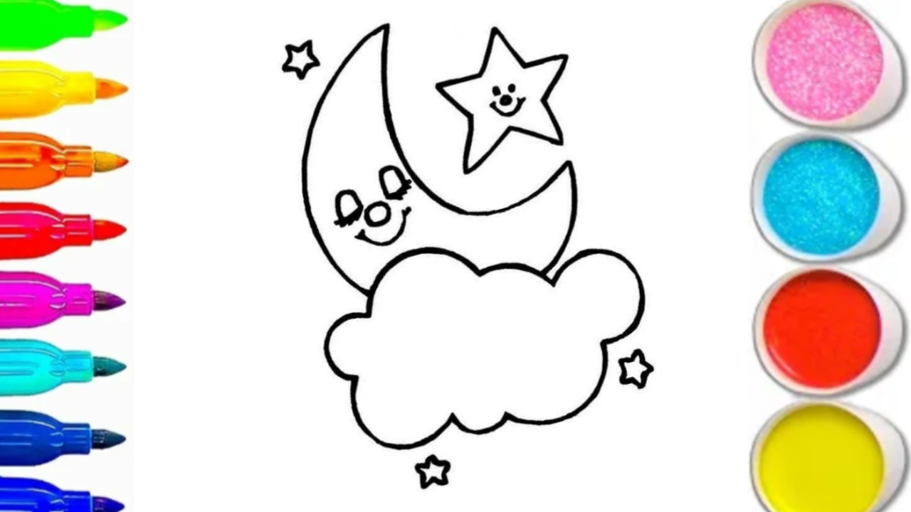 КАК НАРИСОВАТЬ ОБЛАКО И ЛУНА смотреть онлайн