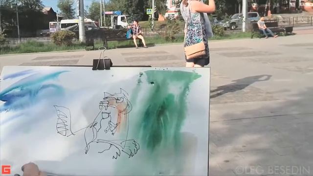 ©.BESEDIN "Бабр", акварель 42х60 см, Иркутский пленэр-2016 смотреть онлайн