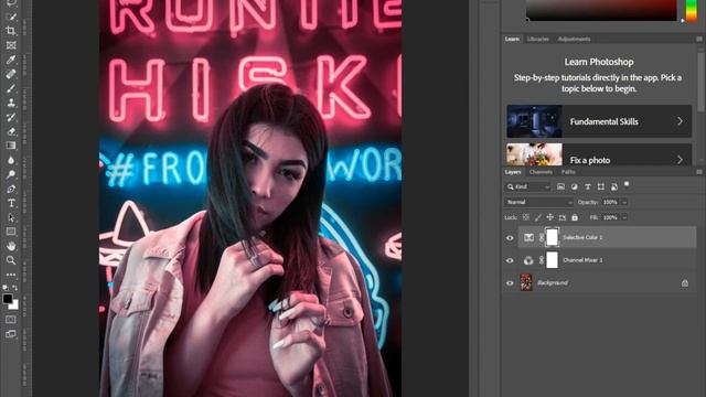 1 Minute Photoshop |Pink and Blue Color Grading Effect in Photoshop |Photoshop Tutorial Go Graphics смотреть онлайн