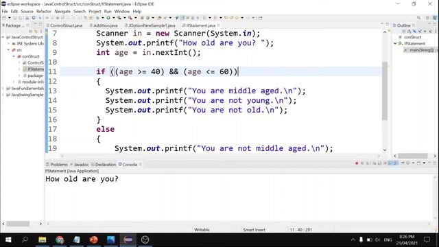 If Statements | Java Programming Tutorial for Beginners using Eclipse смотреть онлайн