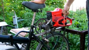 МОПЕД из бензопилы и велика своими руками! - #2