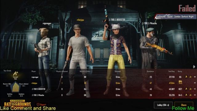 211 Zombie Kills - DARKEST NIGHT - Play to Win PUBG смотреть онлайн
