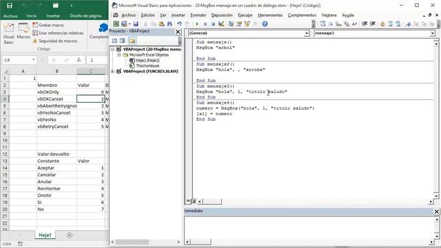 20 curso excel vba 2016: MsgBox mensaje en un cuadro de diálogo смотреть онлайн