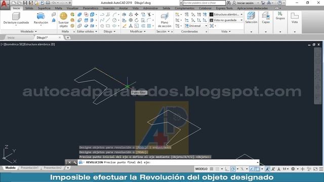 AutoCAD - Imposible efectuar la REVOLUCION del objeto designado смотреть онлайн