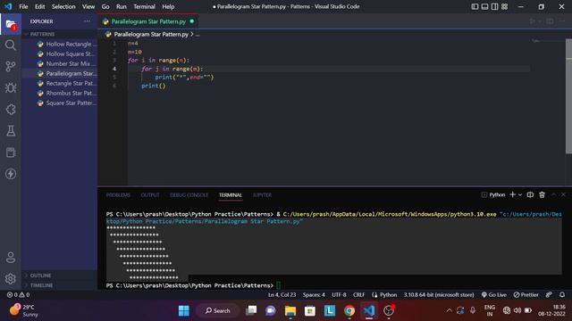 Parallelogram Star Pattern in Python | How to Print Parallelogram Star Pattern in Python ? #5 смотреть онлайн
