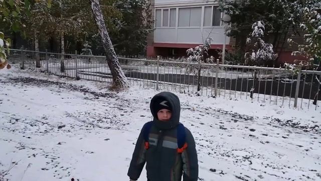 Борки#СКО# 4 октября 2017г. выпал снег. смотреть онлайн