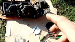 Установка билед линз без розбора фары на рено меган2 ??