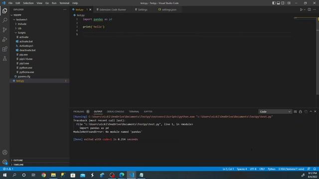 Code Runner Visual Studio Code Python Error Fixed