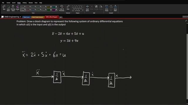 Drawing Differential Equations as a Block Diagram (Example Problem) смотреть онлайн