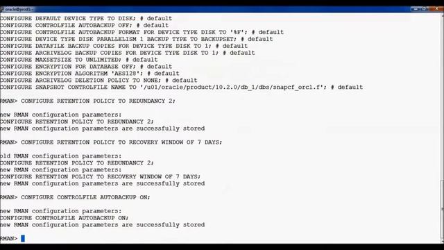 RMAN Part 2 Configuration Parameters смотреть онлайн
