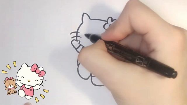 How to draw Hello kitty | Hello kitty for kids | Как нарисовать Хелло Китти смотреть онлайн