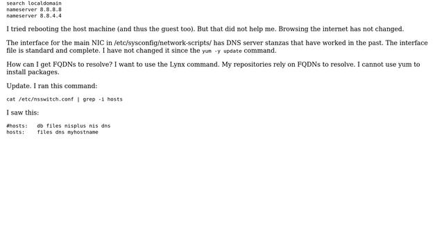 Unix & Linux: Why am I getting "Curl (6) Could not resolve host" after I did a "yum -y update"? смотреть онлайн